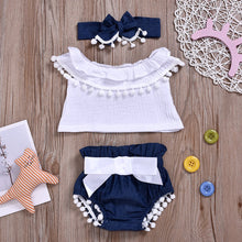 Load image into Gallery viewer, Beautiful Top &amp; Bottom Set With Headband
