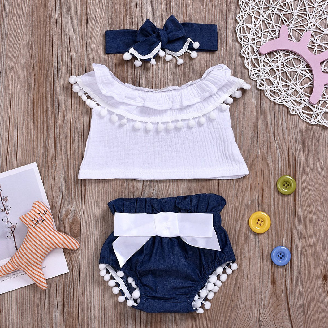 Beautiful Top & Bottom Set With Headband