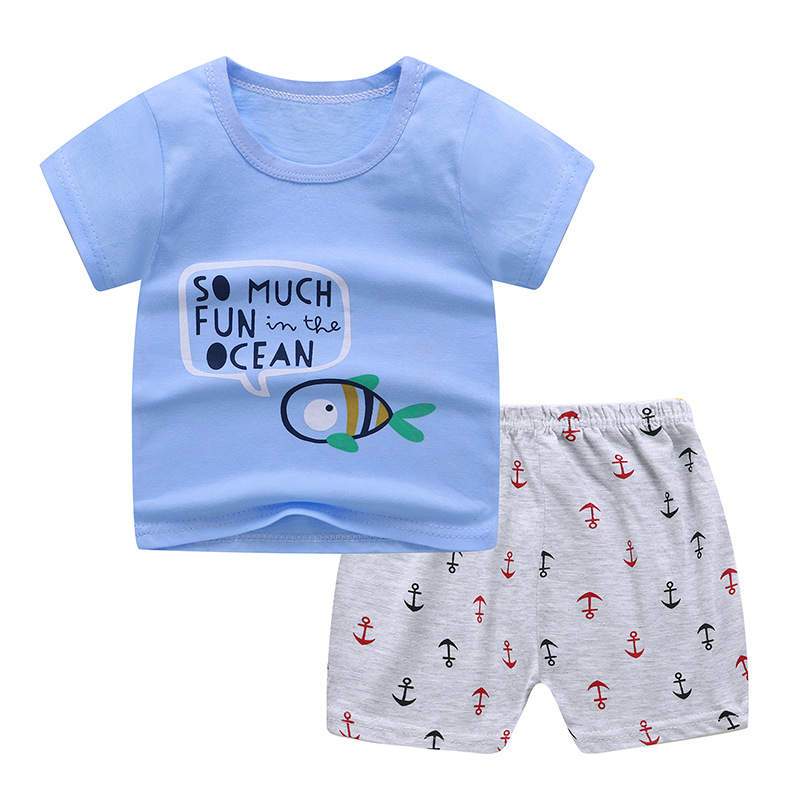 Fish Print Top & Bottom Set