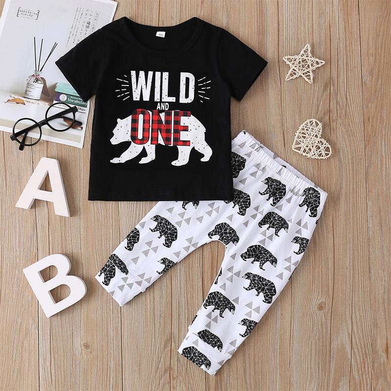 Bear Print Top & Bottom Set