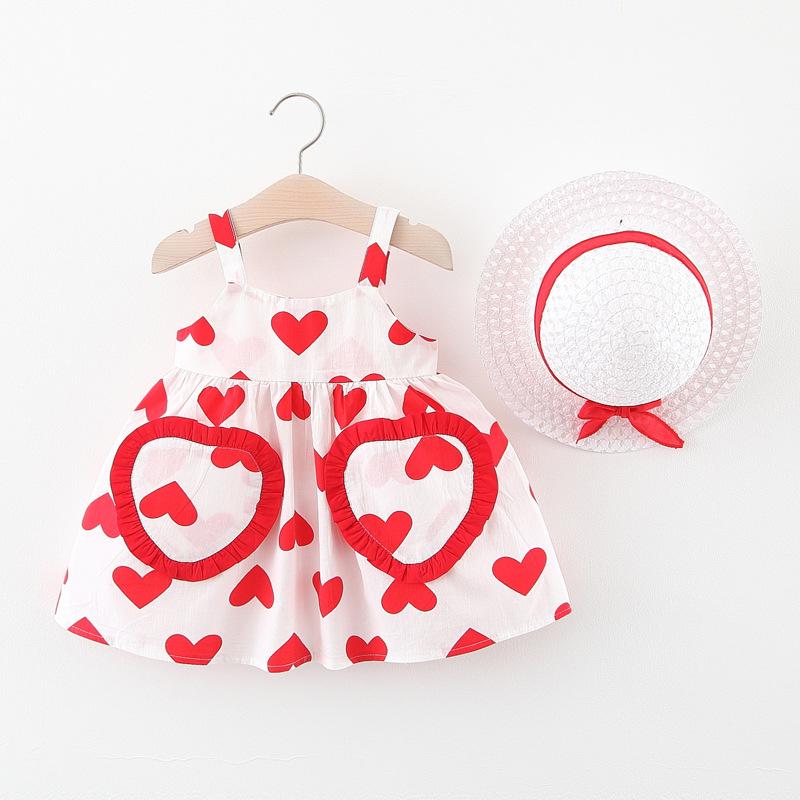 Strapless Heart Print Frock