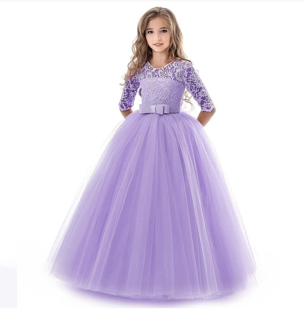 Beautiful Lilac Colour Long Princess Birthday Party Dress