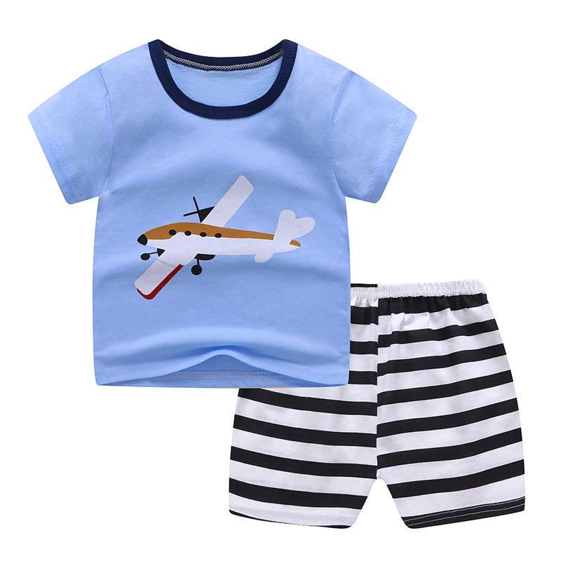 Plane Print Top & Bottom Set